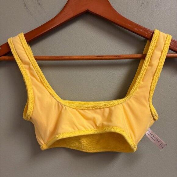 BEC + BRIDGE Bikini Top Size 4 US Yellow Square Neck Beach Vacation Summer Swim - Picture 6 of 10